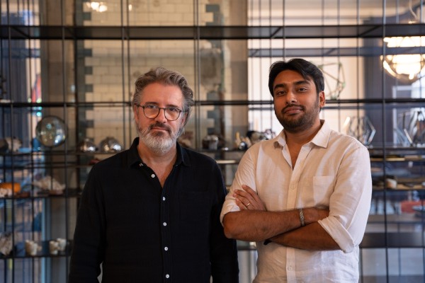 Singapore-based blockchain entrepreneur Vignesh Sundaresan (right), also known as Metakovan, has opened a new experimental art and technology space, Padimai Art & Tech Studio, in Singapore, whose first commission is a virtual reality work by Danish-Icelandic artist Olafur Eliasson (left). Photo: Yanina Isla