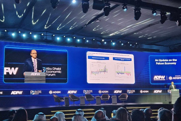 Jihad Azour, director of IMF’s Middle East and Central Asia Department, speaks during Abu Dhabi Finance Week in the United Arab Emirates on December 8, 2025. Photo: Coco Feng