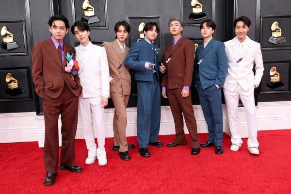 Members of K-pop act BTS attend the 2022 Grammy Awards in Las Vegas. Photo: TNS