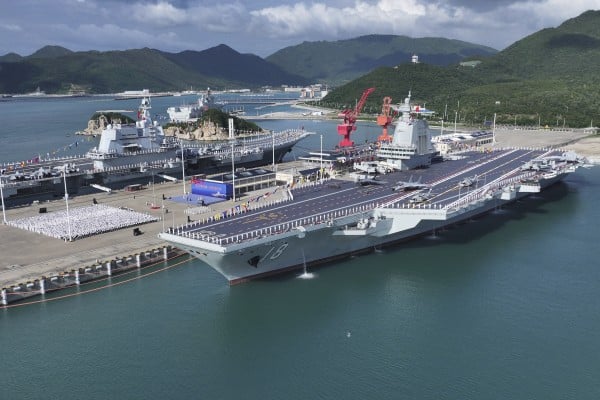 The Fujian, China’s newest aircraft carrier, is commissioned on November 5 in Sanya, Hainan province. Photo: Xinhua
The Fujian, China’s newest aircraft carrier, is commissioned on November 5 in Sanya, Hainan province. Photo: Xinhua