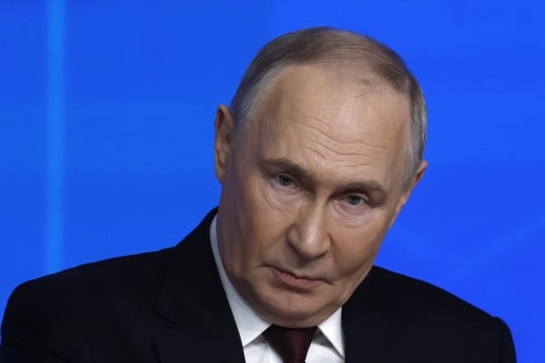 Vladimir Putin speaks during his annual live broadcast press conference with Russian federal, regional, and foreign media in Moscow on Friday. Photo: EPA Vladimir Putin speaks during his annual live broadcast press conference with Russian federal, regional, and foreign media in Moscow on Friday. Photo: EPA