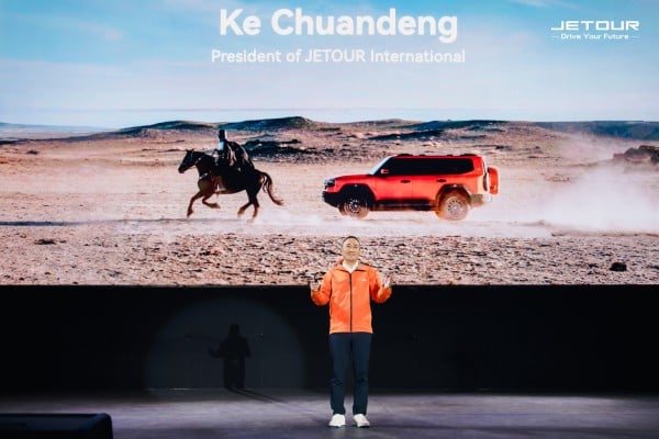 Jetour International president Ke Chuandeng speaks at a fan gathering in Abu Dhabi on December 20,2025. Photo: Handout Jetour International president Ke Chuandeng speaks at a fan gathering in Abu Dhabi on December 20,2025. Photo: Handout