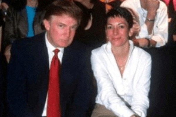 Ghislaine Maxwell and Donald Trump are shown in this image released on Tuesday. Photo: US Justice Department via Reuters