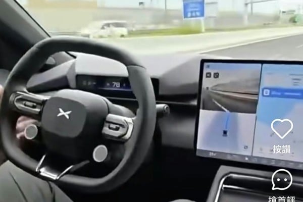 The driver uploaded a video of himself using adaptive cruise control illegally on the city’s roads on social media. Photo: RedNote The driver uploaded a video of himself using adaptive cruise control illegally on the city’s roads on social media. Photo: RedNote