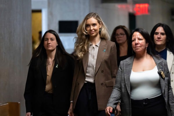 Harvey Weinstein accuser Kaja Sokola arrives at Manhattan criminal court in New York in May. Photo: AP Harvey Weinstein accuser Kaja Sokola arrives at Manhattan criminal court in New York in May. Photo: AP