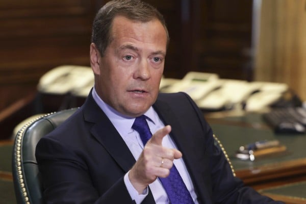 Deputy head of Russia’s Security Council Dmitry Medvedev’s chilling death threat to Zelensky sparks alarm amid escalating Ukraine-Russia tensions. Photo: Sputnik/AP Deputy head of Russia’s Security Council Dmitry Medvedev’s chilling death threat to Zelensky sparks alarm amid escalating Ukraine-Russia tensions. Photo: Sputnik/AP