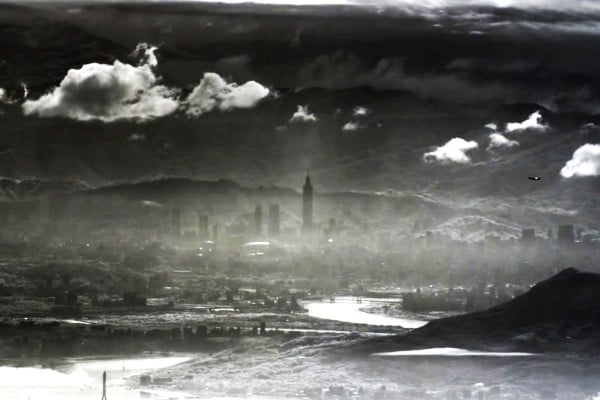 A PLA social media account posted imagery showing Taipei 101, purportedly taken from a PLA military drone during military exercises around Taiwan this week. Photo: Handout