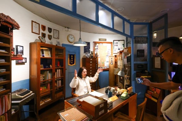 Among the exhibition’s highlights is a replica of a detective’s office from the 1970s and 1980s. Photo: Dickson Lee