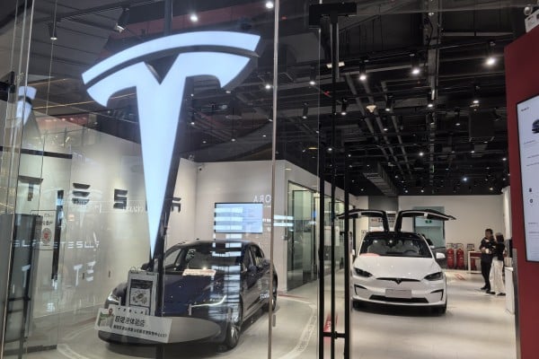 Tesla cars are displayed in a showroom in Beijing on April 4, 2025. Photo: Simon Song Tesla cars are displayed in a showroom in Beijing on April 4, 2025. Photo: Simon Song