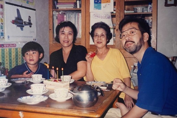 Mikio (right) with his family and mother (second from right) shortly before the murders. Photo: Handout