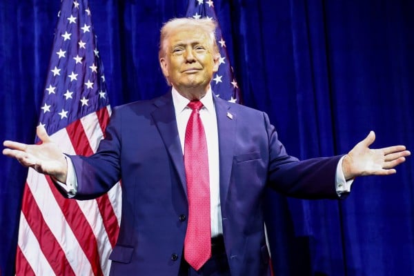 US President Donald Trump gestures as he arrives to address House Republicans at their annual issues conference retreat at the Kennedy Centre on Tuesday. Photo: Reuters US President Donald Trump gestures as he arrives to address House Republicans at their annual issues conference retreat at the Kennedy Centre on Tuesday. Photo: Reuters