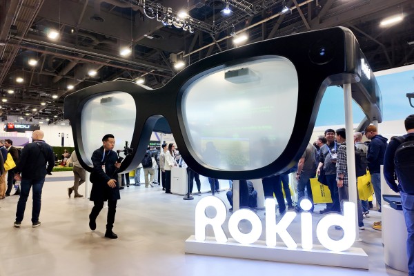 Visitors flock to Hangzhou-based Rokid’s eye-catching exhibition booth at the CES trade show in Las Vegas. Photo: Wency Chen