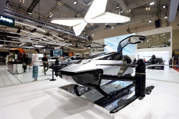 The X2 flying car designed by Xpeng affiliate Aridge is seen at an auto show in Tangerang, Banten, Indonesia, on July 26, 2025. Photo: Shutterstock