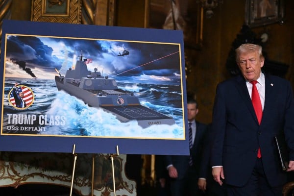 US President Donald Trump announces plans for a new class of warships called the Golden Fleet at his Mar-a-Lago estate in Palm Beach, Florida, in December. Photo: AFP