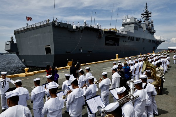 A Japanese naval ship docks at the Manila Port, Philippines, last year. Photo: EPA-EFE