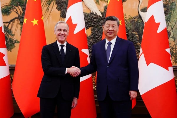 Canadian Prime Minister Mark Carney and Chinese President Xi Jinping. Photo: Reuters
