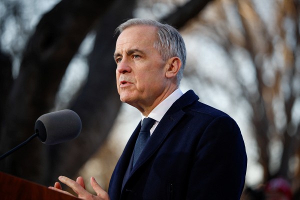 Canada’s Prime Minister Mark Carney speaks to the media at Ritan Park in Beijing. Photo: Reuters