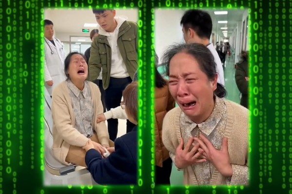 Some people in China are sharing AI-generated videos of middle-aged single women crying in hospitals, regretting their choice not to marry or have children. Photo: SCMP composite / Shutterstock / Douyin