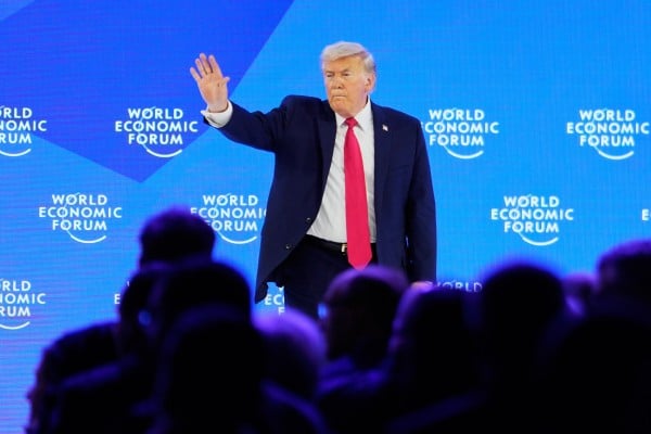 US President Donald Trump waves to the audience after his speech during the Annual Meeting of the World Economic Forum in Davos, Switzerland on Wednesday. Photo: AP US President Donald Trump waves to the audience after his speech during the Annual Meeting of the World Economic Forum in Davos, Switzerland on Wednesday. Photo: AP