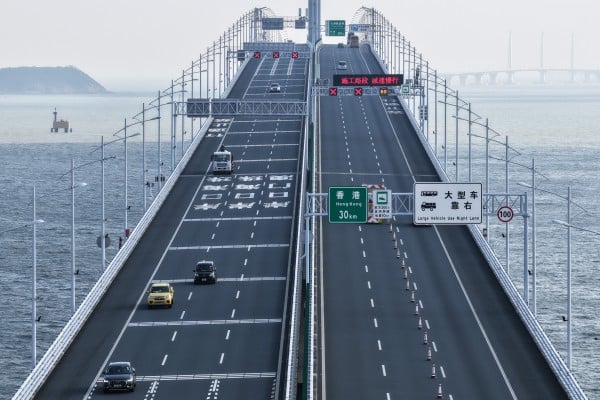 The scheme utilises the Hong Kong-Zhuhai-Macau Bridge to grant mainland drivers access to Hong Kong. Photo: Xinhua The scheme utilises the Hong Kong-Zhuhai-Macau Bridge to grant mainland drivers access to Hong Kong. Photo: Xinhua