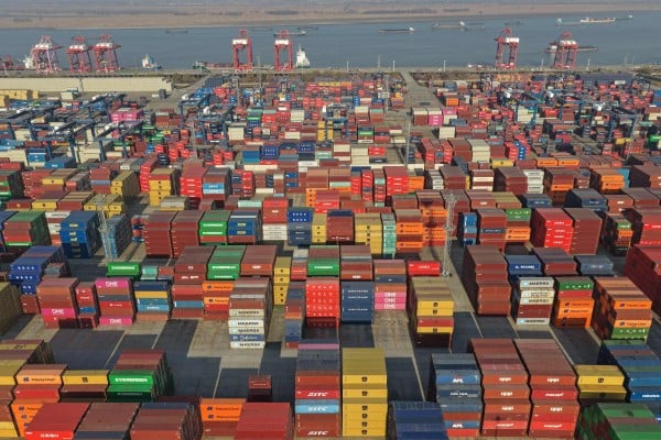 Containers awaiting shipment at the Longtan Container Terminal in Nanjing, Jiangsu province on January 14. Photo: AFP Containers awaiting shipment at the Longtan Container Terminal in Nanjing, Jiangsu province on January 14. Photo: AFP