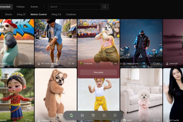 Kling’s motion control feature, which easily lets puppies or any characters dance, fuelled viral trends. Photo: Handout