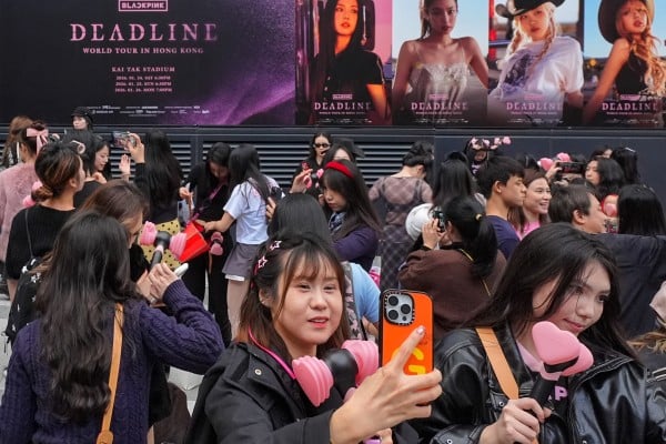 Blackpink fans gather at Kai Tak Stadium on Saturday. Photo: Elson Li Blackpink fans gather at Kai Tak Stadium on Saturday. Photo: Elson Li