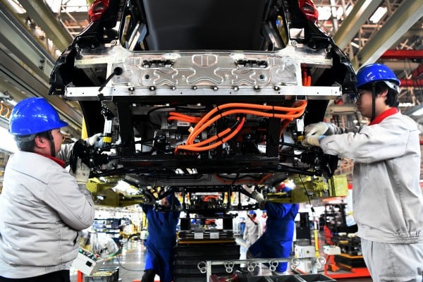 Workers assemble electric vehicles in Shijiazhuang, Hebei province, on December 24, 2025. Photo: VCG via Getty Images Workers assemble electric vehicles in Shijiazhuang, Hebei province, on December 24, 2025. Photo: VCG via Getty Images