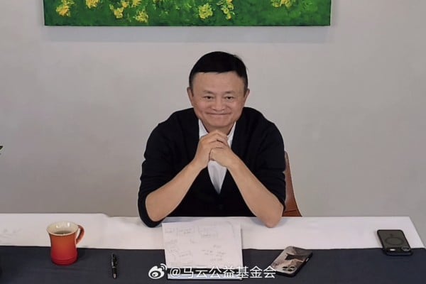 Alibaba Group Holding founder Jack Ma speaks to Chinese rural teachers in a video conference call on Monday. Photo: Jack Ma Foundation Alibaba Group Holding founder Jack Ma speaks to Chinese rural teachers in a video conference call on Monday. Photo: Jack Ma Foundation