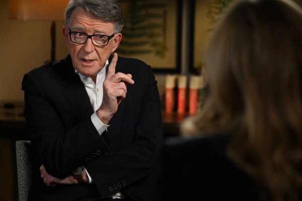 Peter Mandelson, Britain’s former ambassador to the US. Photo: BBC via Reuters