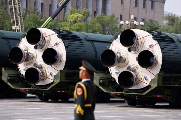 DF-5C nuclear missiles are displayed during a military parade in Beijing, China, in September 2025. Photo: Reuters DF-5C nuclear missiles are displayed during a military parade in Beijing, China, in September 2025. Photo: Reuters