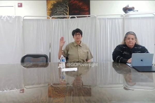 Ghislaine Maxwell in a video deposition on Monday. Photo: GOP Oversight via Reuters