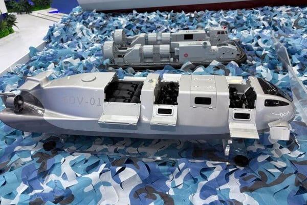 A small model of the SDV-01, a swimmer delivery vehicle made by state-owned China State Shipbuilding Corporation, is displayed at the World Defence Show in Riyadh, Saudi Arabia, on Monday. Photo: Amber Wang A small model of the SDV-01, a swimmer delivery vehicle made by state-owned China State Shipbuilding Corporation, is displayed at the World Defence Show in Riyadh, Saudi Arabia, on Monday. Photo: Amber Wang