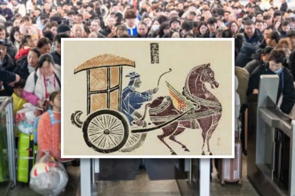 China’s Spring Festival travel rush dates back to ancient times when journeys took nearly a month and were primarily undertaken by officials and merchants. Photo: SCMP composite/Sohu