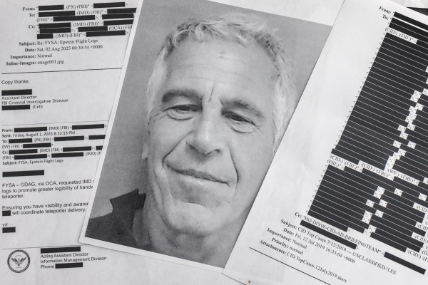 Printed copies of the Jeffrey Epstein files. Photo: EPA