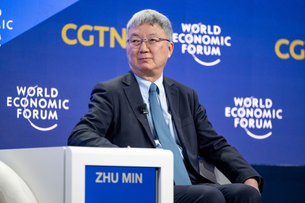 Zhu Min, seen here at the 2025 World Economic Forum in Davos, is the former deputy director of the International Monetary Fund and former deputy governor of the People’s Bank of China. Photo: World Economic Forum/Sandra Blaser