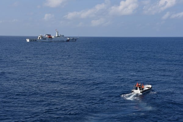 Chinese coastguard vessels carry out a law enforcement drill in the South China Sea on February 4. Photo: Xinhua Chinese coastguard vessels carry out a law enforcement drill in the South China Sea on February 4. Photo: Xinhua
