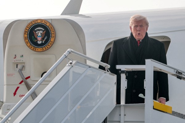 US President Donald Trump disembarks Air Force One in Zurich, Switzerland in January. Photo: Reuters US President Donald Trump disembarks Air Force One in Zurich, Switzerland in January. Photo: Reuters