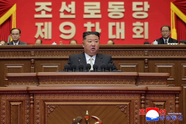 North Korean leader Kim Jong-un speaks during the Ninth Worker’s Party Congress in Pyongyang on Friday. Photo: KCNA / Reuters