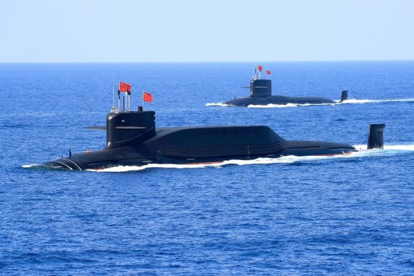 Chinese Type 094A Jin-class ballistic missile submarines take part in a military display in the South China Sea in April 2018. Photo: Reuters Chinese Type 094A Jin-class ballistic missile submarines take part in a military display in the South China Sea in April 2018. Photo: Reuters