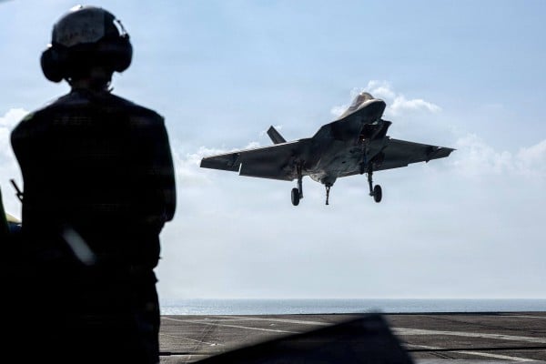 A US Air Force F-35C Lightning II lands on the flight deck of the USS Abraham Lincoln in the Arabian Sea on February 12. Photo: AFP A US Air Force F-35C Lightning II lands on the flight deck of the USS Abraham Lincoln in the Arabian Sea on February 12. Photo: AFP
