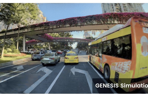 A simulated environment created by WeRide’s world model Genesis. Photo: Handout