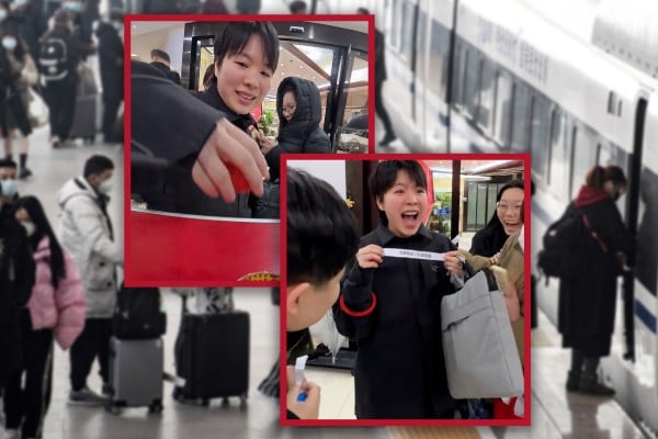 A Chinese employee has gone viral after she won a surprise 10 days paid leave on her first day back from the Spring Festival holiday. Photo: SCMP composite/Douyin/AFP A Chinese employee has gone viral after she won a surprise 10 days paid leave on her first day back from the Spring Festival holiday. Photo: SCMP composite/Douyin/AFP