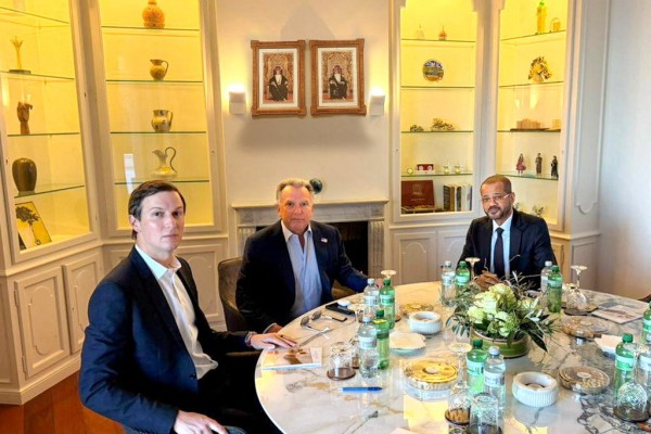 Jared Kushner and Steve Witkoff meet with Oman’s Foreign Minister Badr al-Busaidi in Geneva. Photo: Oman News Agency via Reuters Jared Kushner and Steve Witkoff meet with Oman’s Foreign Minister Badr al-Busaidi in Geneva. Photo: Oman News Agency via Reuters