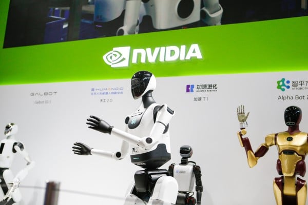 Robots at the Nvidia booth at the third China International Supply Chain Expo in Beijing in July 2025. Photo: Xinhua