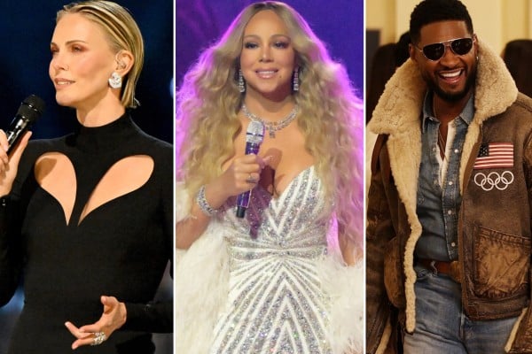 Charlize Theron, Mariah Carey and Usher at the Milano Cortina 2026 Winter Olympics. Photos: DPA, EPA, Reuters Charlize Theron, Mariah Carey and Usher at the Milano Cortina 2026 Winter Olympics. Photos: DPA, EPA, Reuters