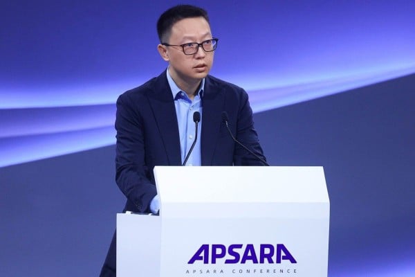 Alibaba CEO Eddie Wu Yongming speaks at the opening of the company’s Apsara Conference in 2024. Photo: Weibo Alibaba CEO Eddie Wu Yongming speaks at the opening of the company’s Apsara Conference in 2024. Photo: Weibo