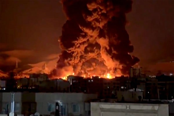 This video grab shows fire erupting at an oil depot in Iran’s capital Tehran after the United States and Israel launched strikes against Iran starting on February 28. Photo: AFP This video grab shows fire erupting at an oil depot in Iran’s capital Tehran after the United States and Israel launched strikes against Iran starting on February 28. Photo: AFP
