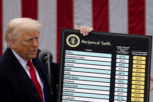 US President Donald Trump delivers remarks on tariffs in the Rose Garden at the White House in April 2025. Photo: Reuters