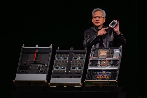 Nvidia CEO Jensen Huang speaks during the company’s annual GTC conference in San Jose on Monday. Photo: Bay Area News Group via AP